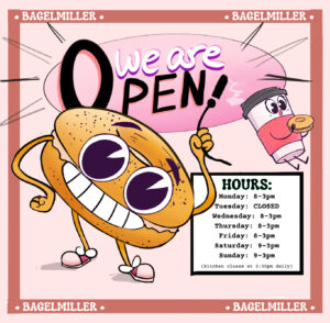 bagel miller open sign